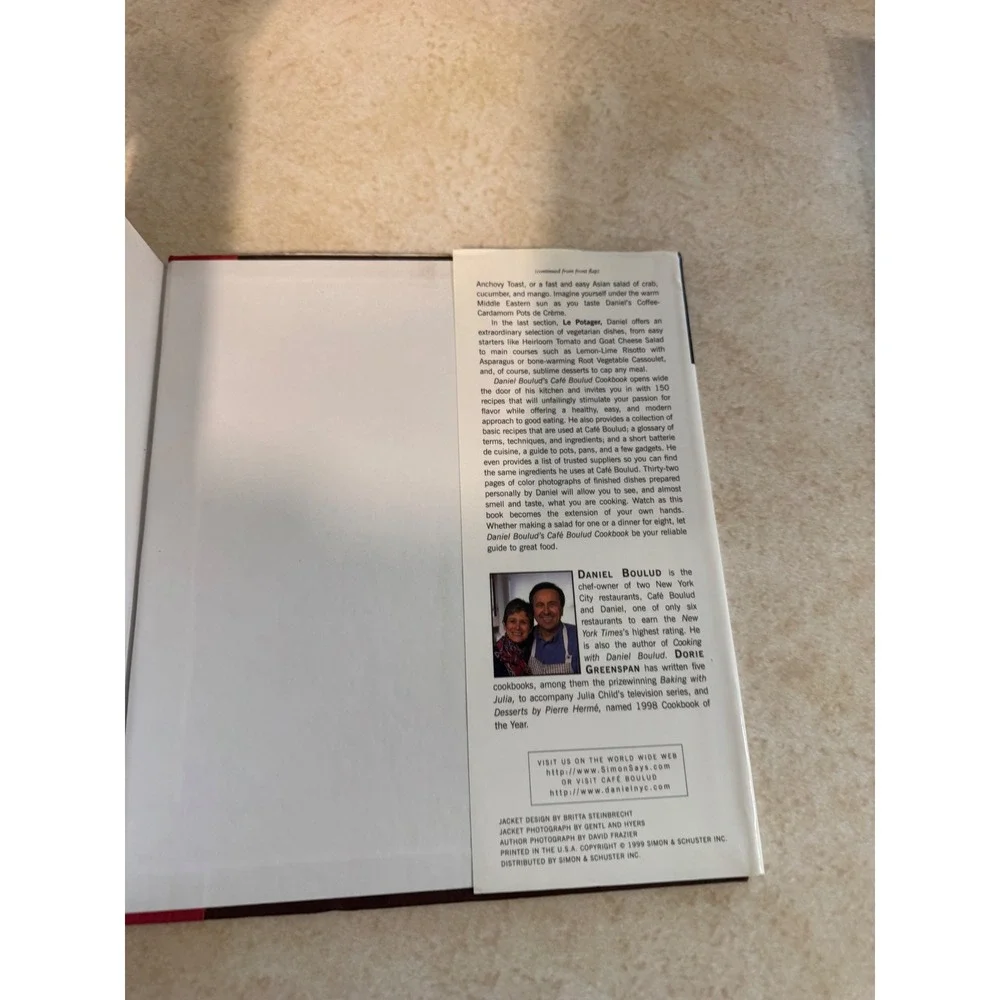 Cafe Boulud Cookbook Daniel Boulud Dorie Greenspan French American Recipes 1999